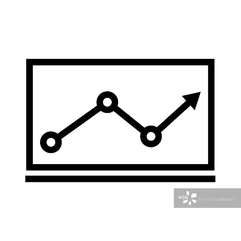 向上箭头图表线条样式图标图片素材
