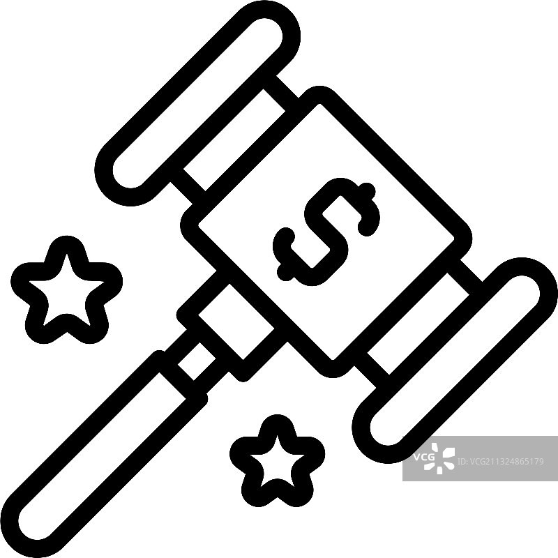 拍卖槌图标轮廓样式图片素材