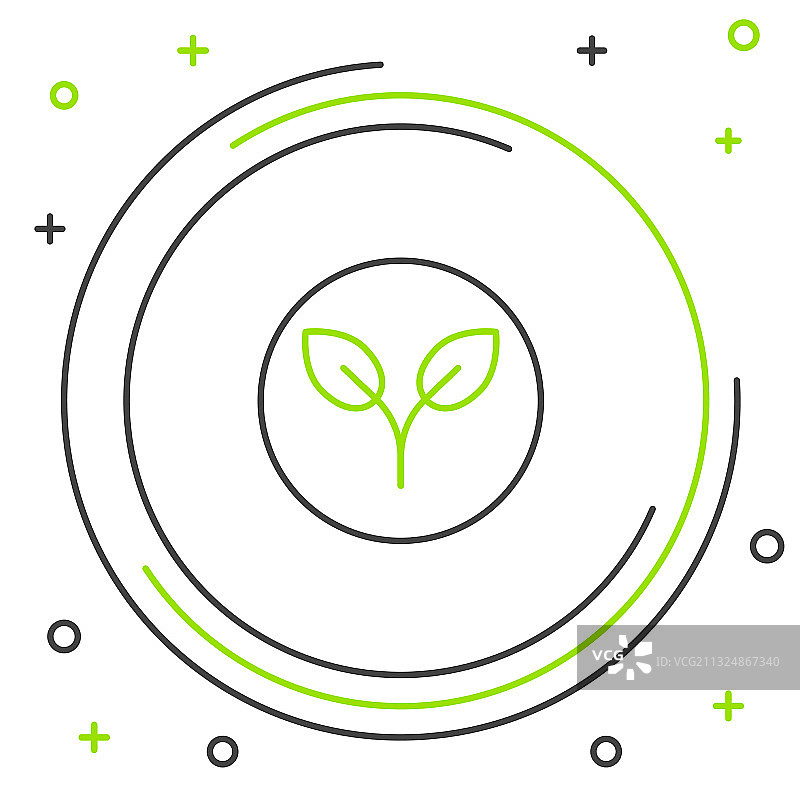 白色背景上隔离的生物燃料线条图标图片素材