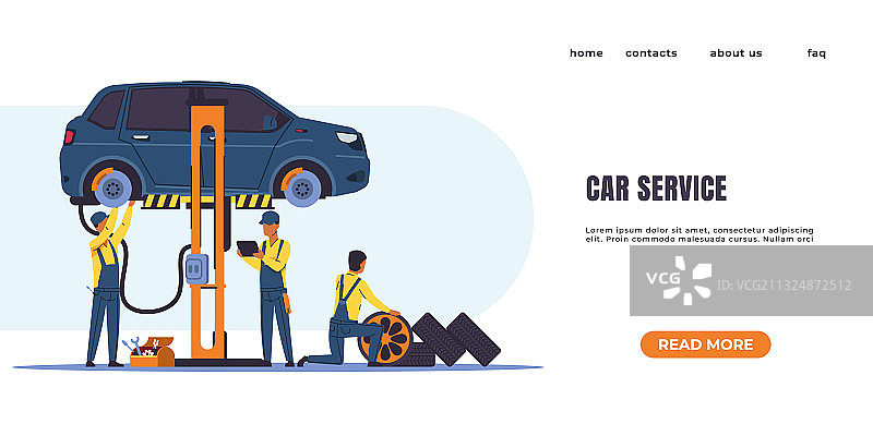 汽车诊断落地页车辆服务图片素材