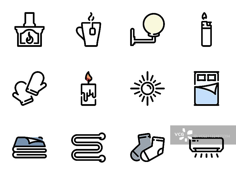 热源与舒适主题图标合集图片素材