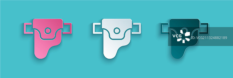 剪纸枪套中的枪支图标图片素材