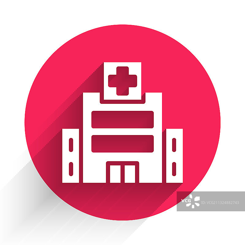 带有十字图标的白色医疗医院建筑图片素材