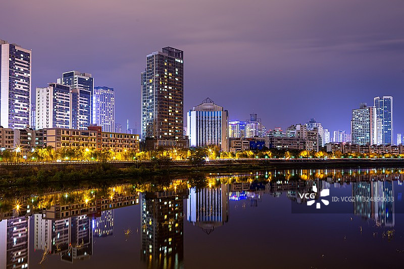 绵阳安昌江夜色图片素材