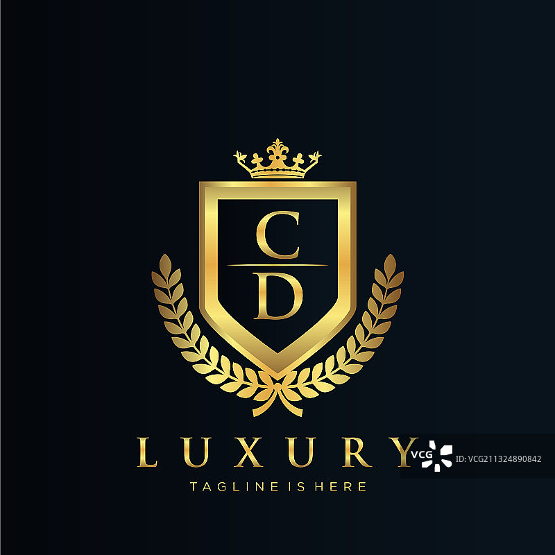 CD字母皇家奢华Logo模板图片素材