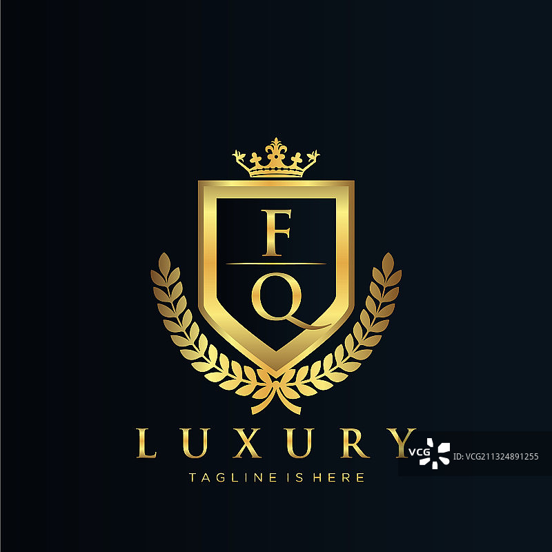 FQ字母皇家奢华标志模板图片素材