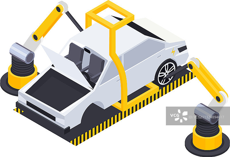 汽车组装机械臂构成图片素材