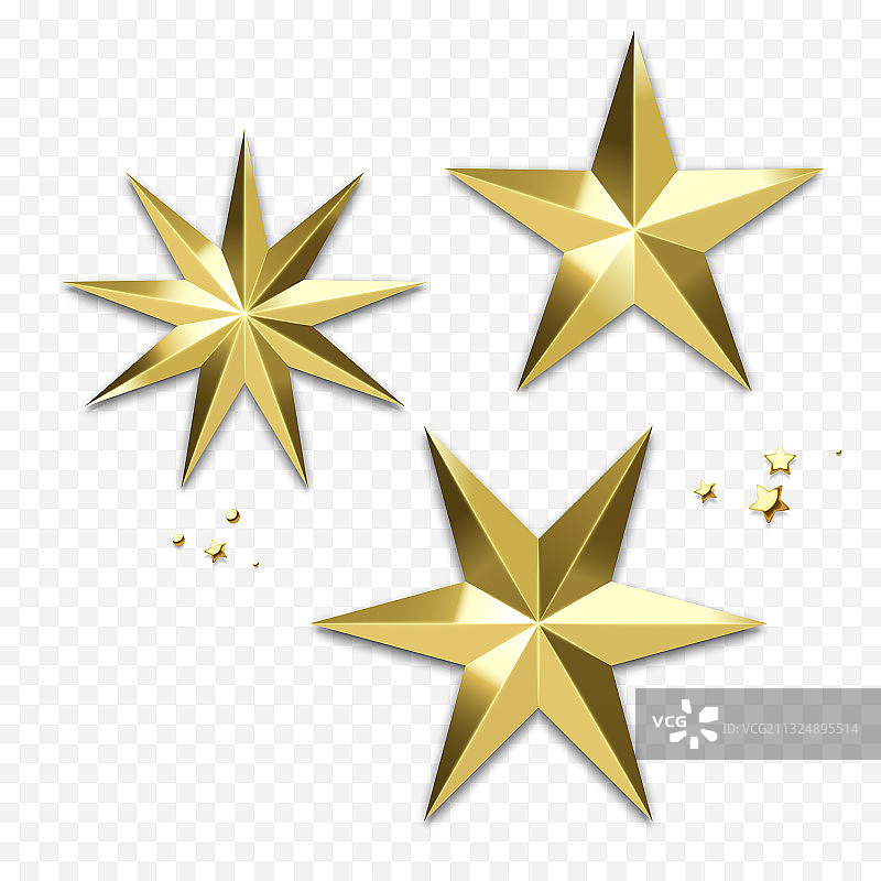 圣诞节金色星星或雪花装饰品图片素材