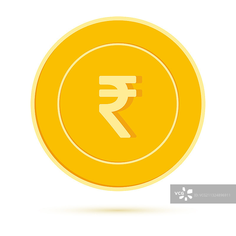 白色背景上孤立的印度卢比硬币图片素材