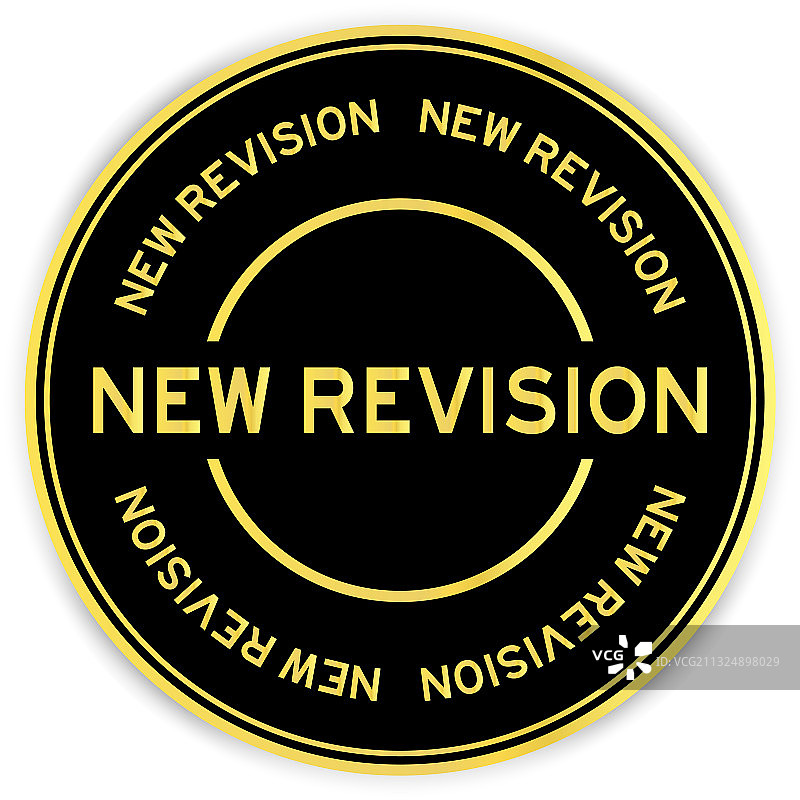 黑色和金色圆形“新”字贴纸图片素材