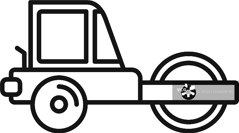 机械压路机图标轮廓样式图片素材