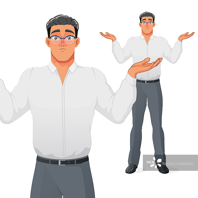 耸肩的提问商人图片素材