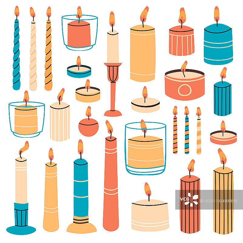 燃烧的蜡烛散发着芳香图片素材