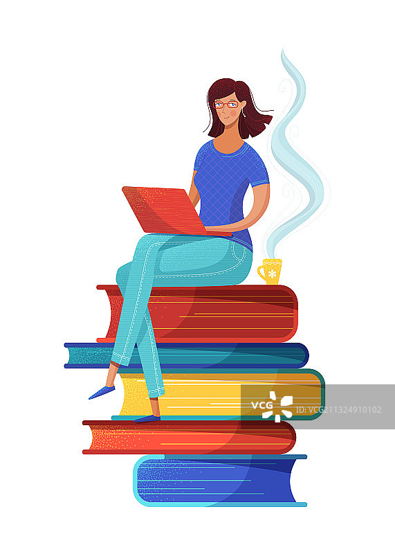 远程教育远程办公扁平风格图片素材