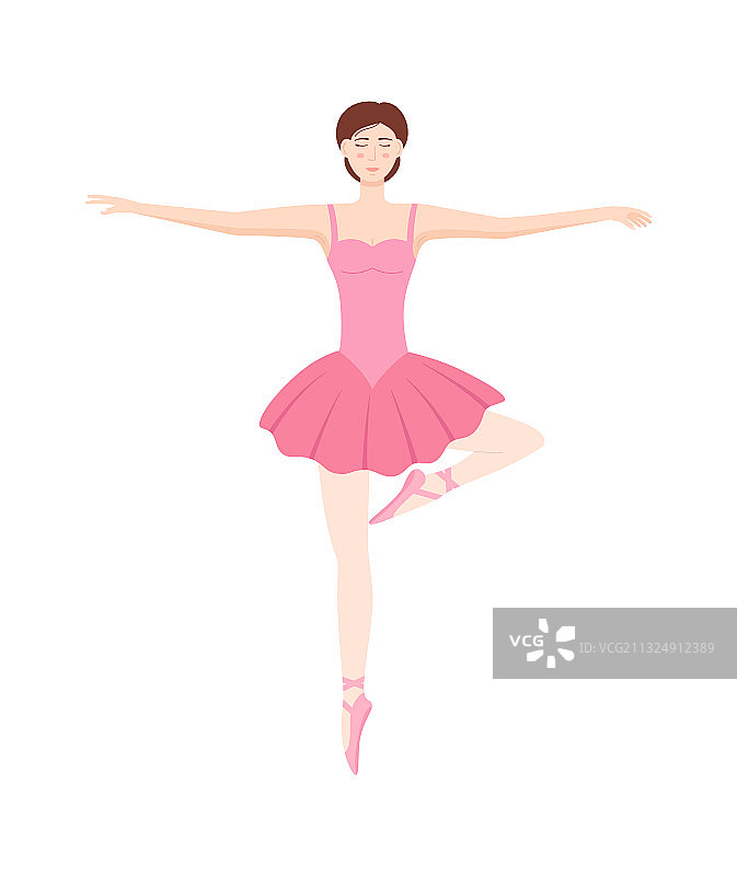 在白色背景上跳舞的芭蕾舞演员图片素材