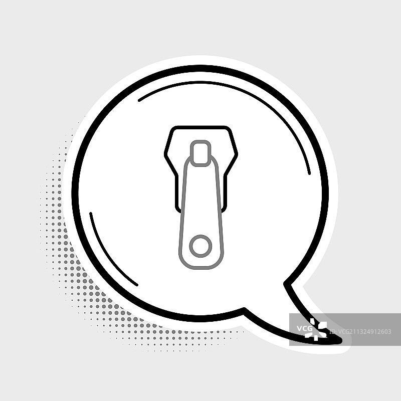 灰色背景上的线条拉链图标图片素材