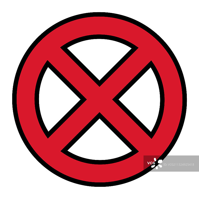 扁平风格停止图标，白色背景图片素材