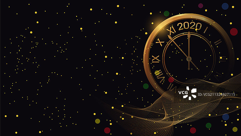 2020新年快乐和圣诞节光晕黑色图片素材