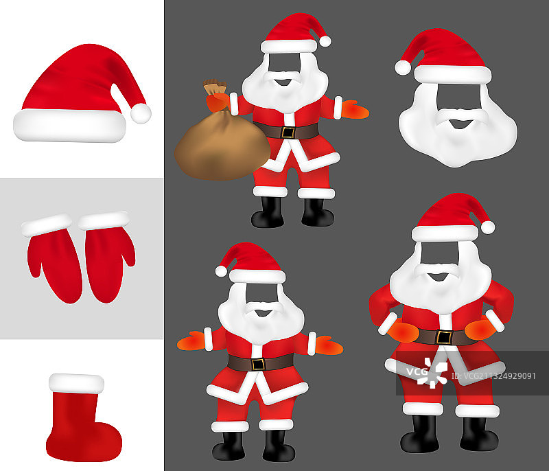 圣诞老人服装胡须照片图片素材