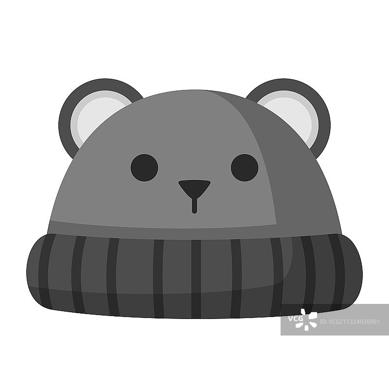 带耳朵的冬季帽子（老鼠或熊）图标图片素材