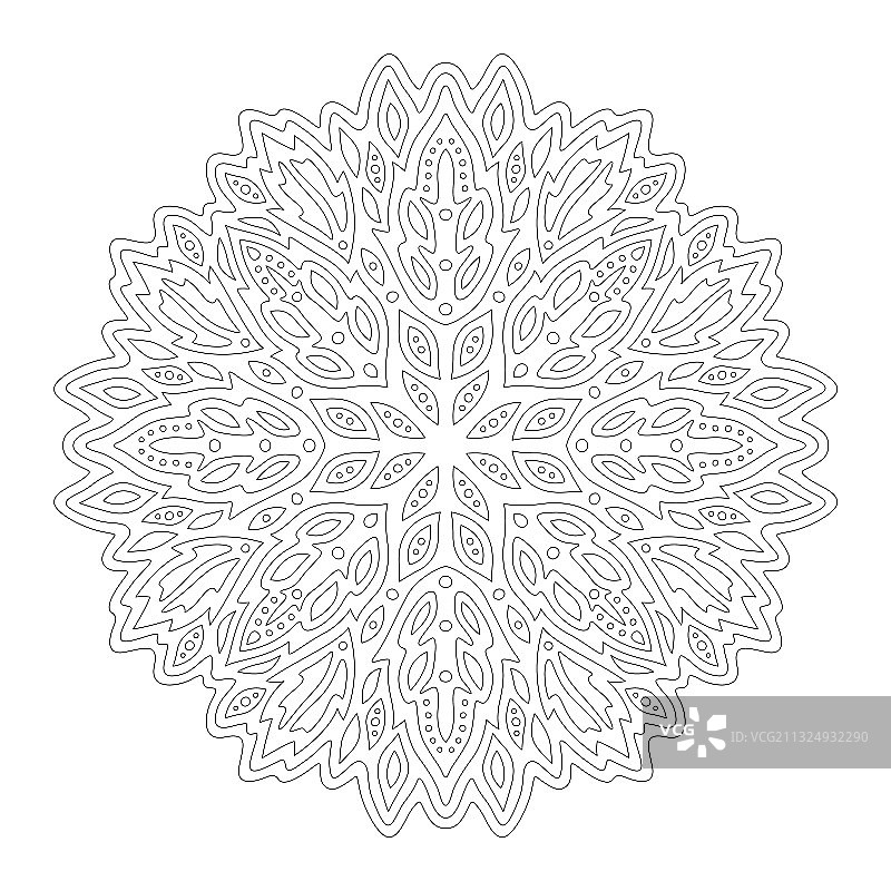 着色书的圆形曼陀罗剪贴画图片素材