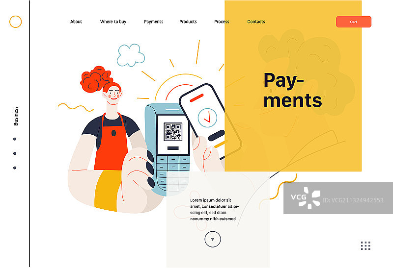 商务主题：支付网页模板图片素材