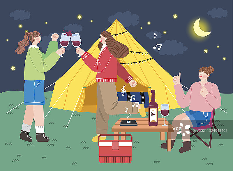 非接触式露营旅行图片素材