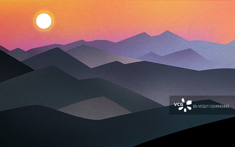 新年日出风景插画图片素材