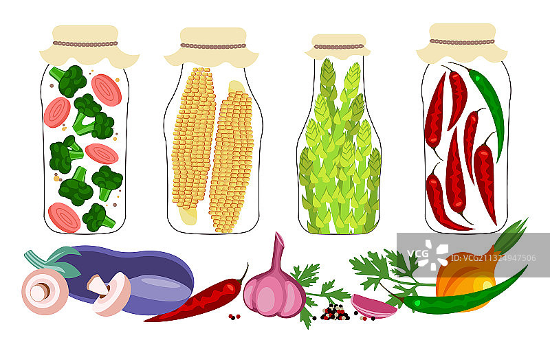 分离的腌菜和蜜饯图片素材