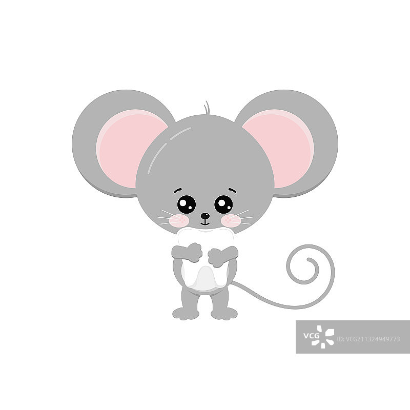 爪子拿着牙刷的可爱老鼠图片素材