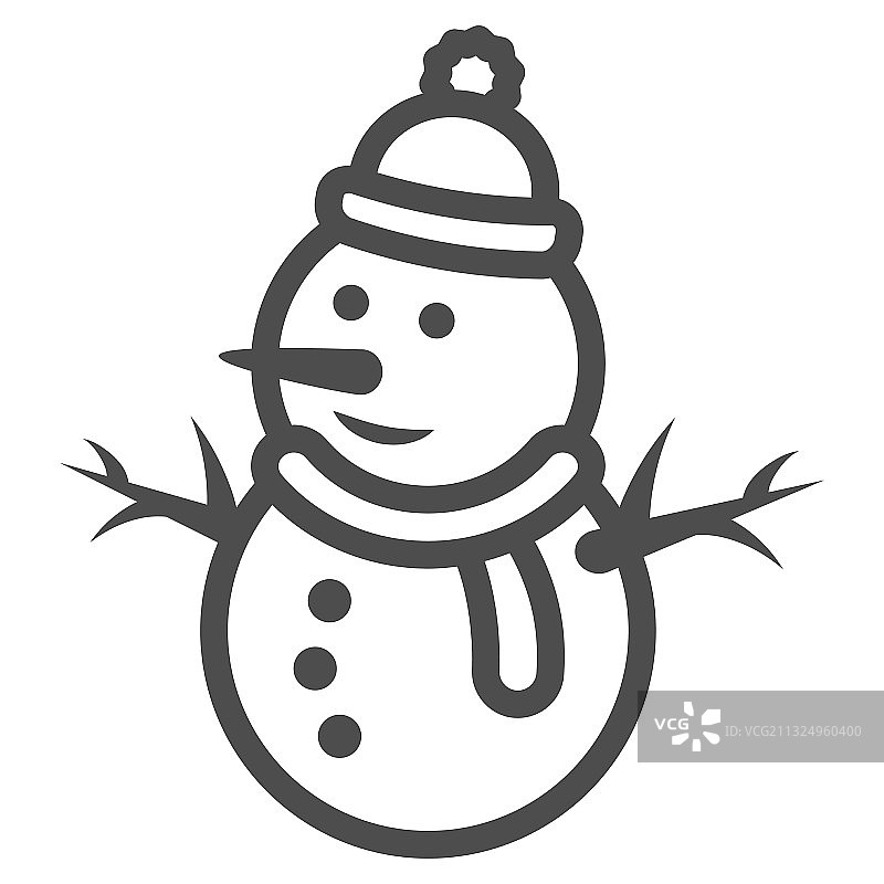 世界雪日雪人线条图标概念图片素材