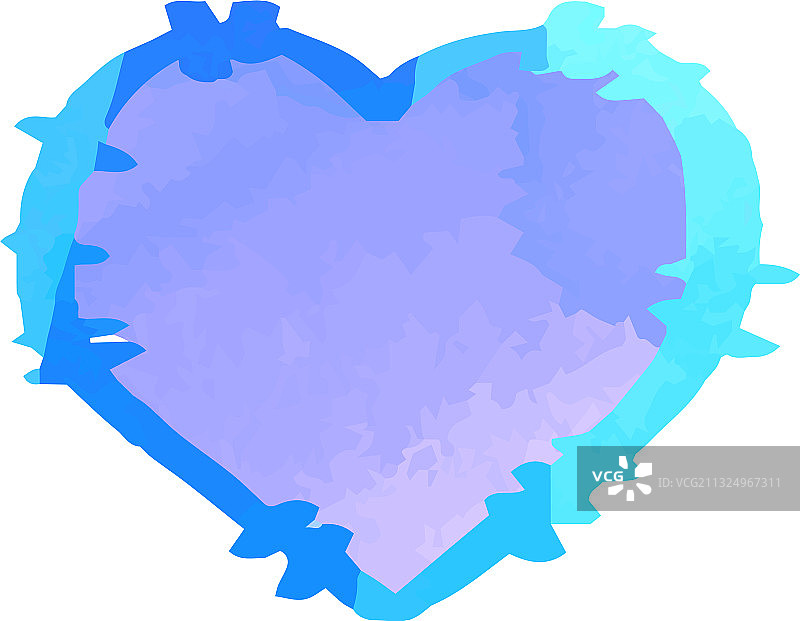 水彩风格的可爱心形手写字体图片素材