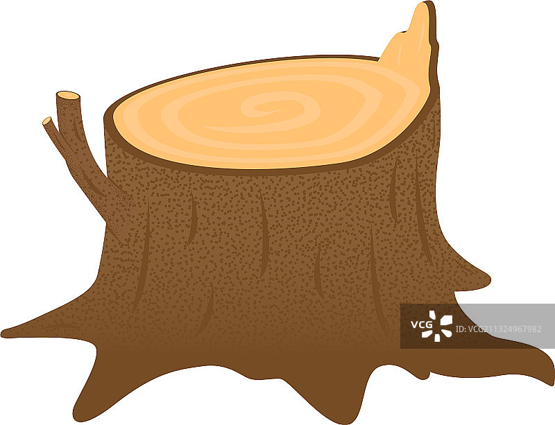 白色背景上的孤立树桩图片素材