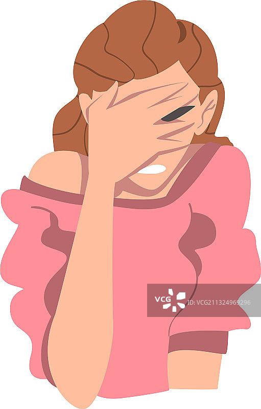 用手遮住脸的尴尬女人图片素材