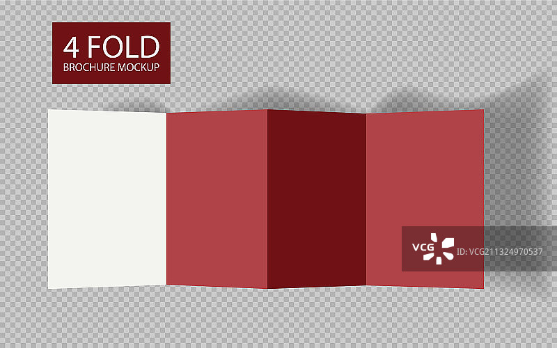 白色锯齿形四页宣传册样机模板图片素材