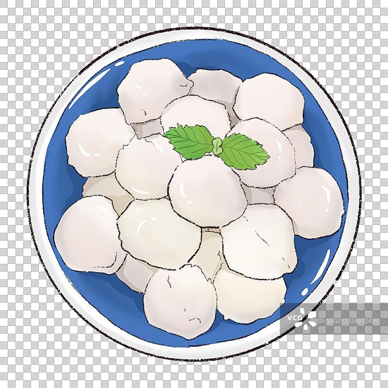 鱼丸手绘插画图片素材