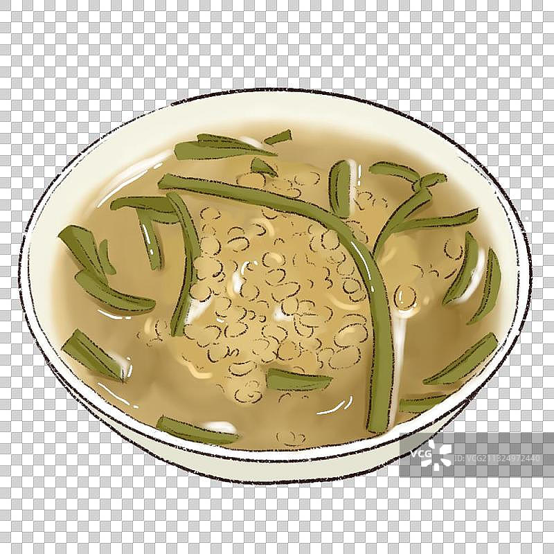 绿豆沙糖水手绘插图图片素材