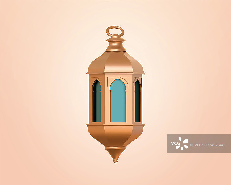 伊斯兰斋月灯笼3d金属模型图片素材