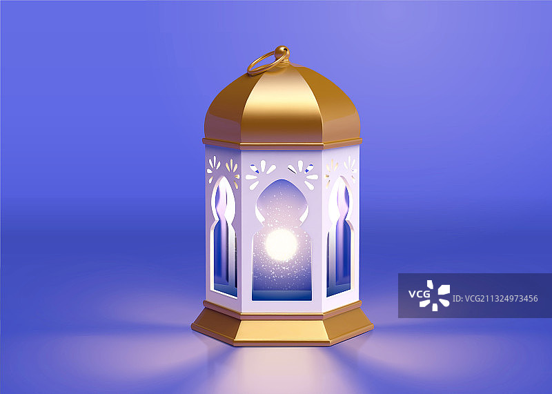 伊斯兰斋月金属灯笼3d模型图片素材