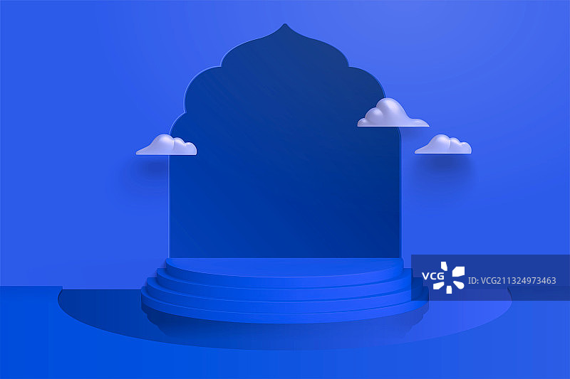 伊斯兰建筑拱门造型产品展台3d模型图片素材