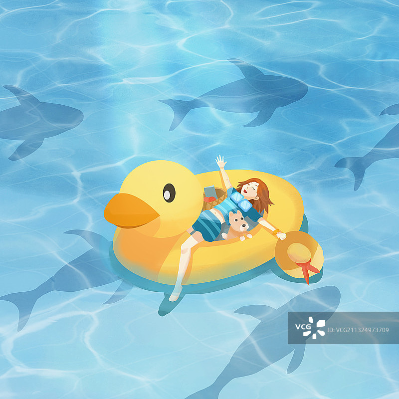 夏天畅游-海边度假图片素材