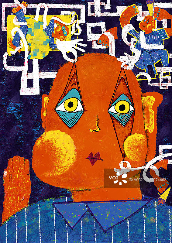 失眠发呆图片素材