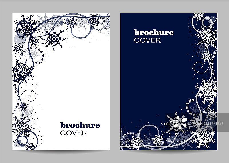 现代冬季图案宣传册封面设计图片素材