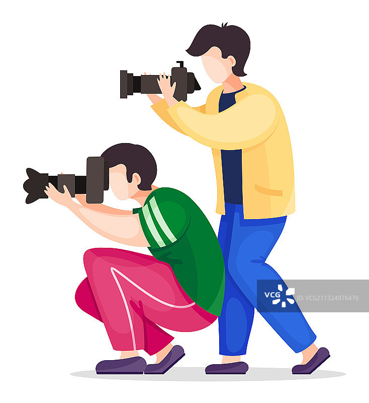 带可拆卸镜头的时尚摄影师图片素材