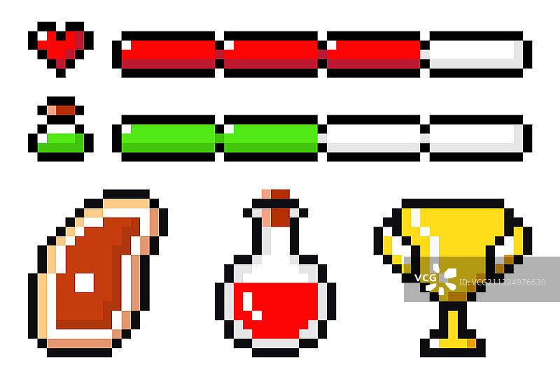 像素手机元素符号合集图片素材