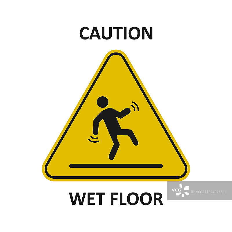 小心地滑警告标志图片素材