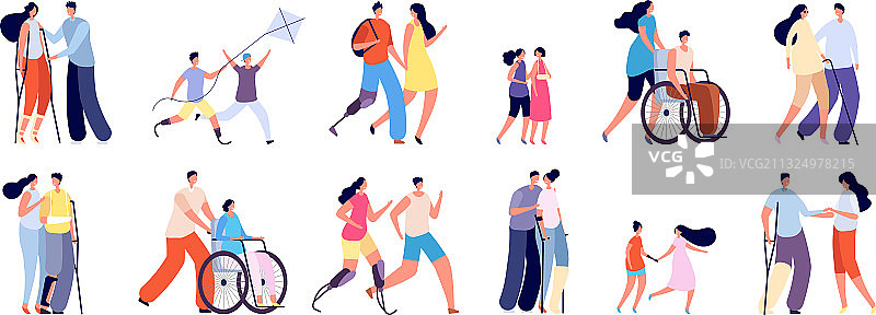 残疾与友谊关怀图片素材