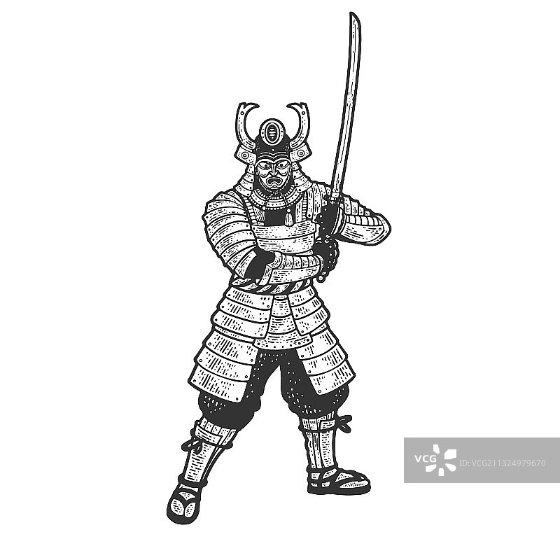 武士素描图片素材