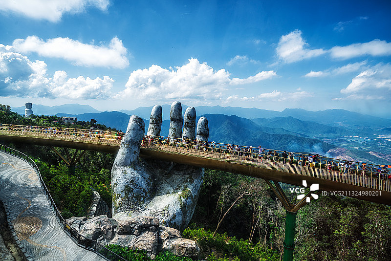 越南岘港巴拿山佛手桥图片素材