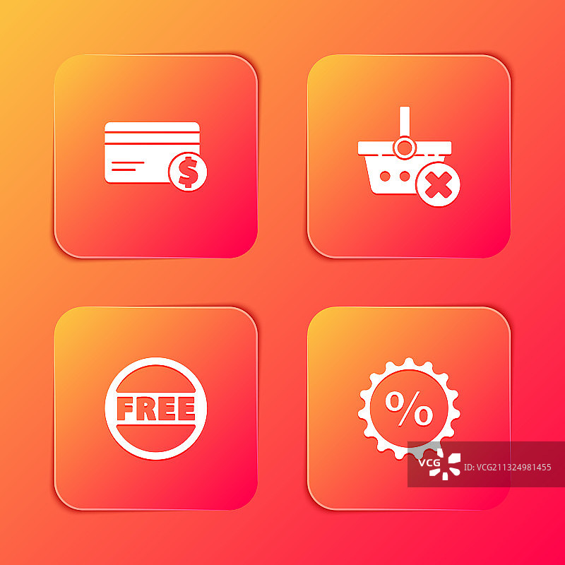 信用卡与美元移除购物车合集图片素材